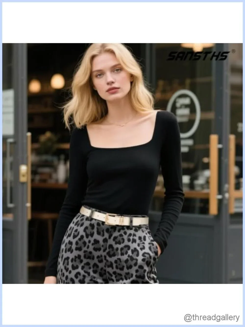 3 Pack Women's Faux Leather Belts Gold Square Buckle Waist Belt